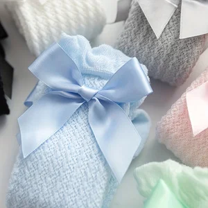 3pcs Set Baby Over-the-Knee Socks Elastic Top Non-Slip Bowknot Stockings Soft Cotton Breathable Mosquito Repellent