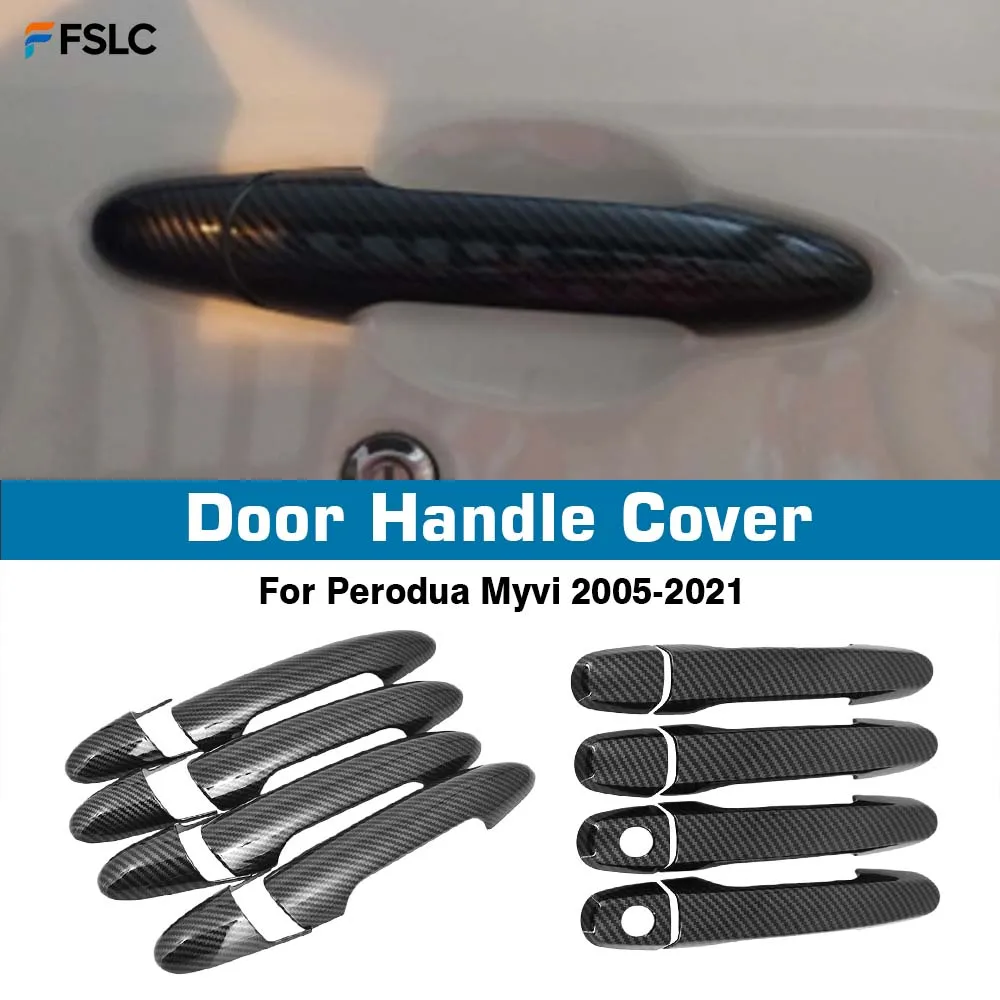 

⭐Genuine⭐ Car Decoration Door Handle Cover For Perodua Myvi 2005-2021 Carbon Fiber Smart Holes Cars Accessories Exterior Styling
