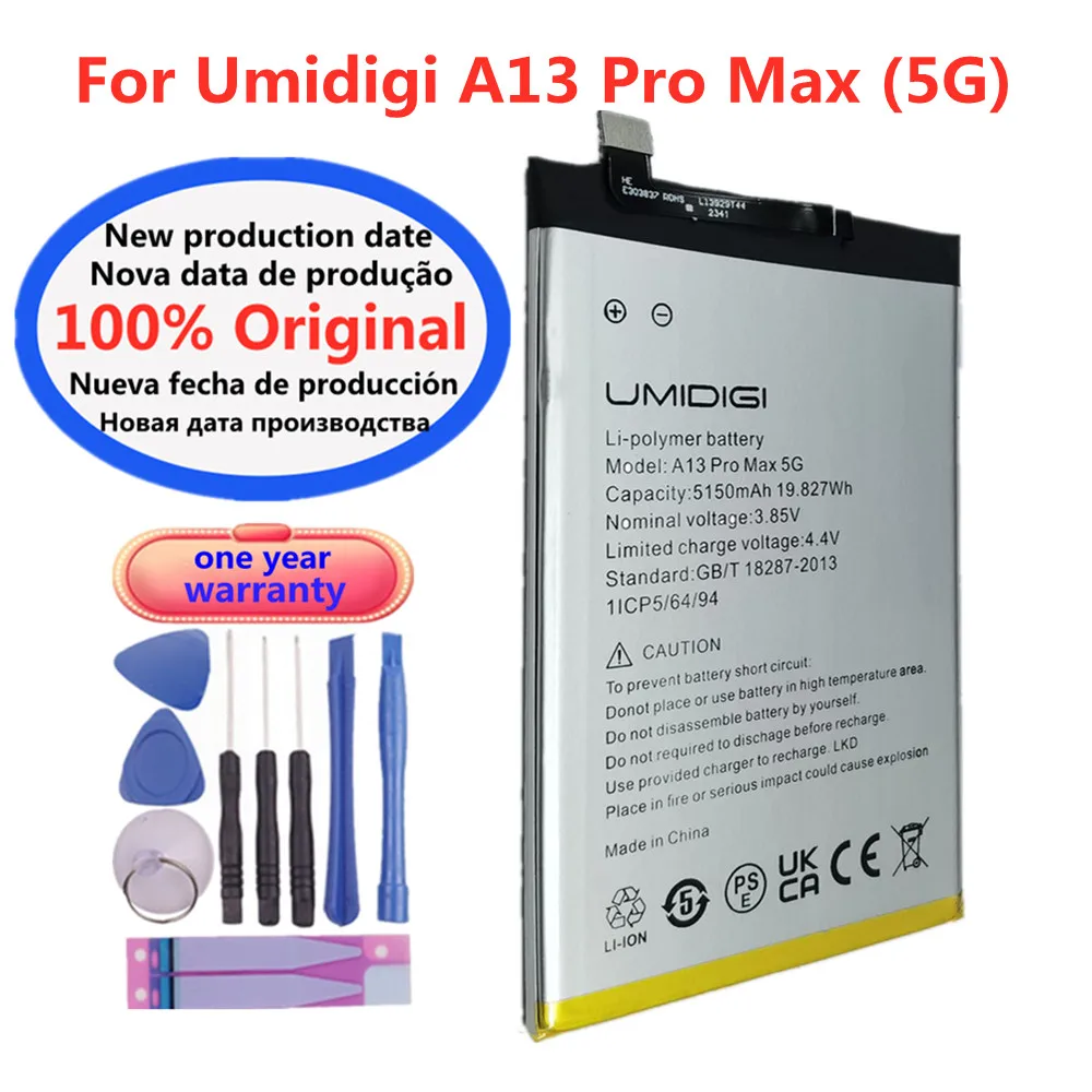 New 5150mAh UMI Original Battery A13Pro Max For Umidigi A13 Pro Max 5G Phone Battery Bateria In Stock Fast Deliver