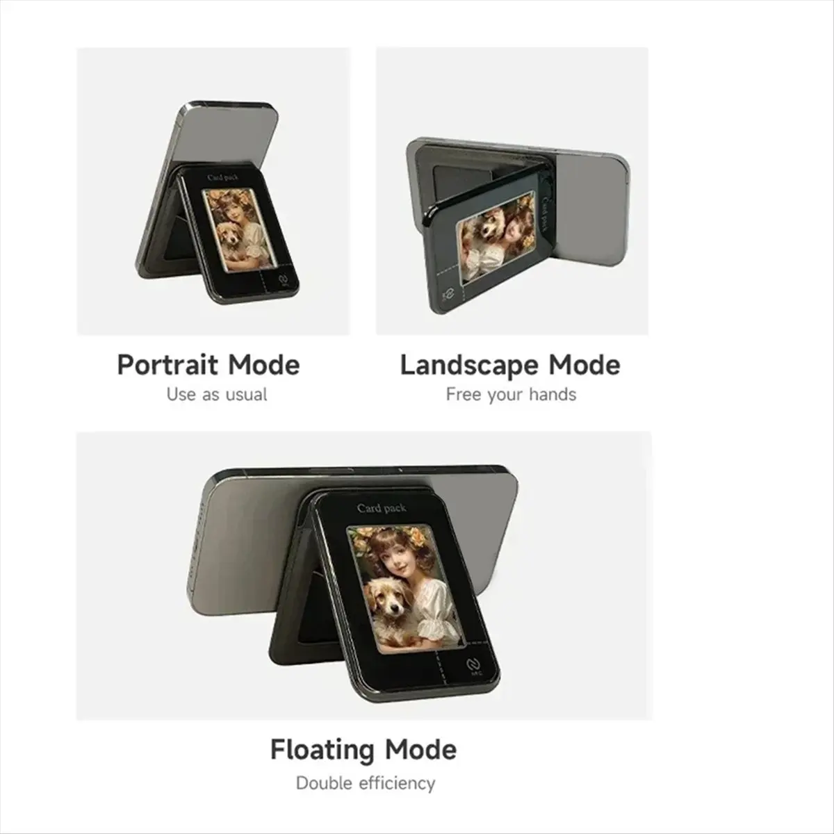 Brave- Screen Capture Phone Holder Wallet NFC DIY Picture Ink Holder DIY Electronic Ink Wallet Suitable for IOS 11-15pro Max A