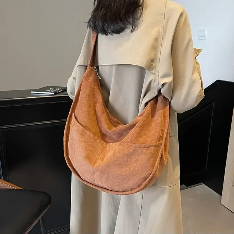 

Suede Casual Crossbody Bags Sewing Thread 2025 New Hot Sale Youth Bags for Women Zipper Fashion Women's Shoulder Bags