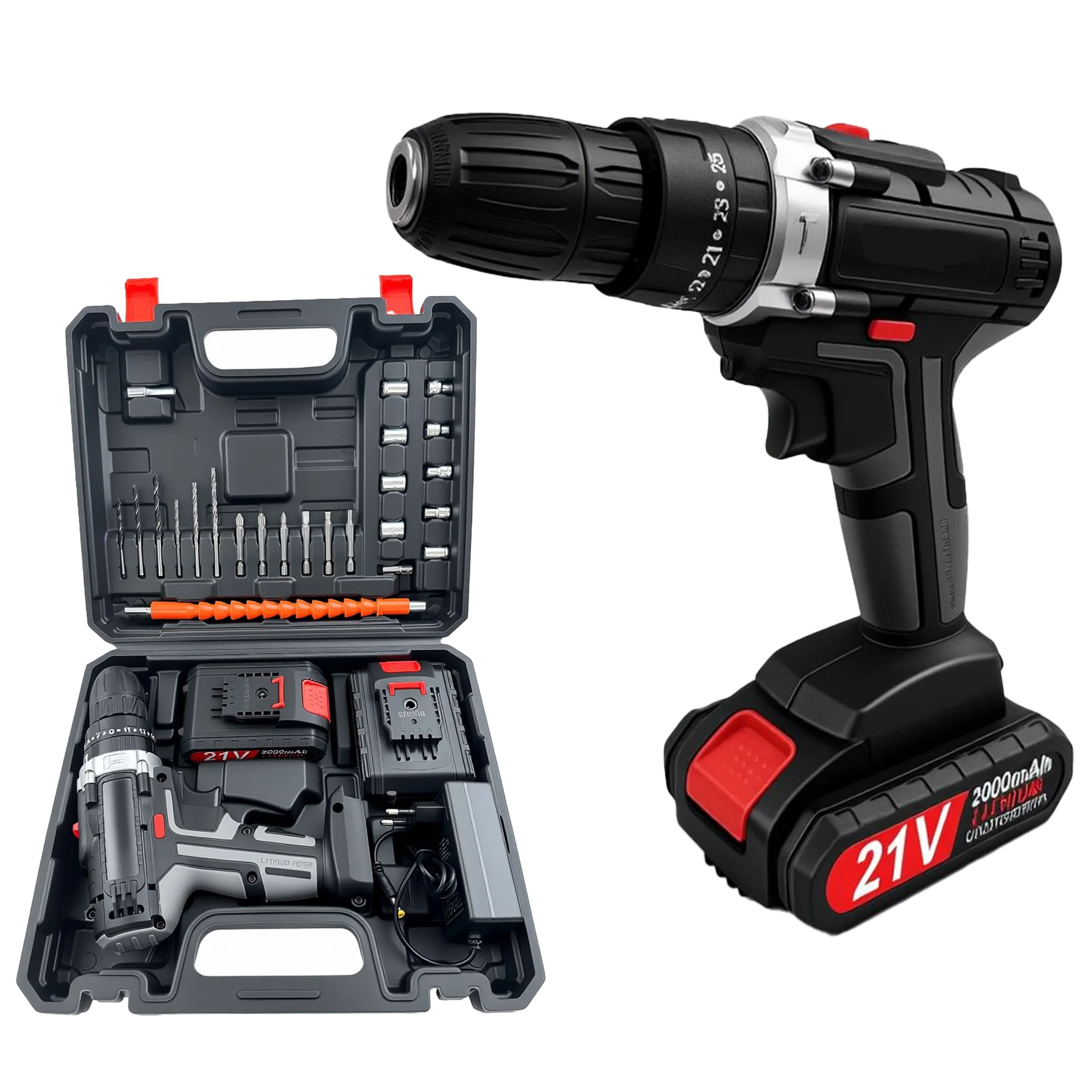Portable Dual-speed Cordless Electric Drill Multifunctional  Electric Screwdriver, Variable Speed