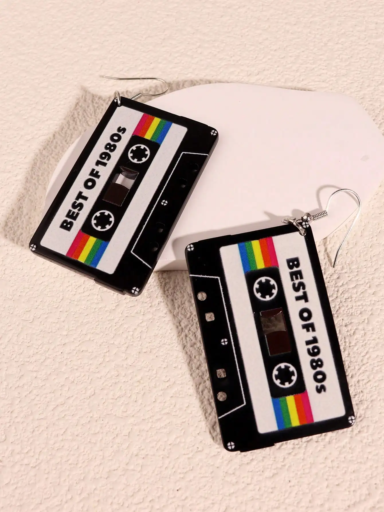 

Серьги-подвески в стиле ретро 1980-х годов в виде кассеты для женщин, модные акриловые украшения для повседневной носки