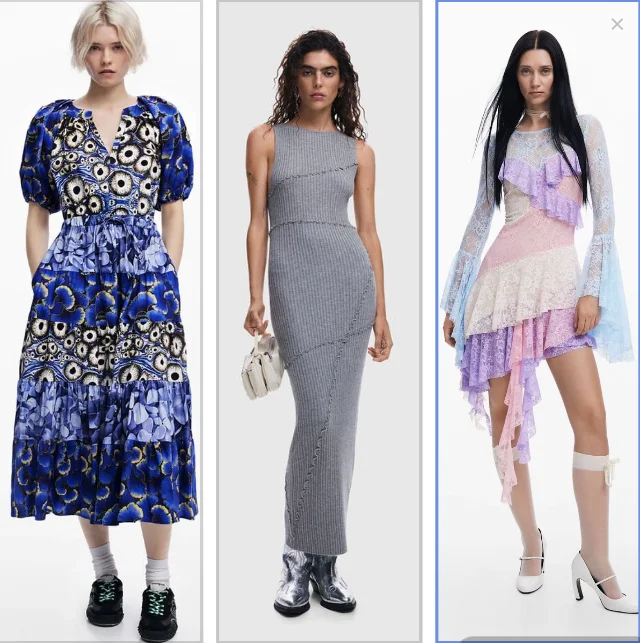 

Foreign trade original single Spanish fashion foreign trade stitching asymmetric printing loose casual dress