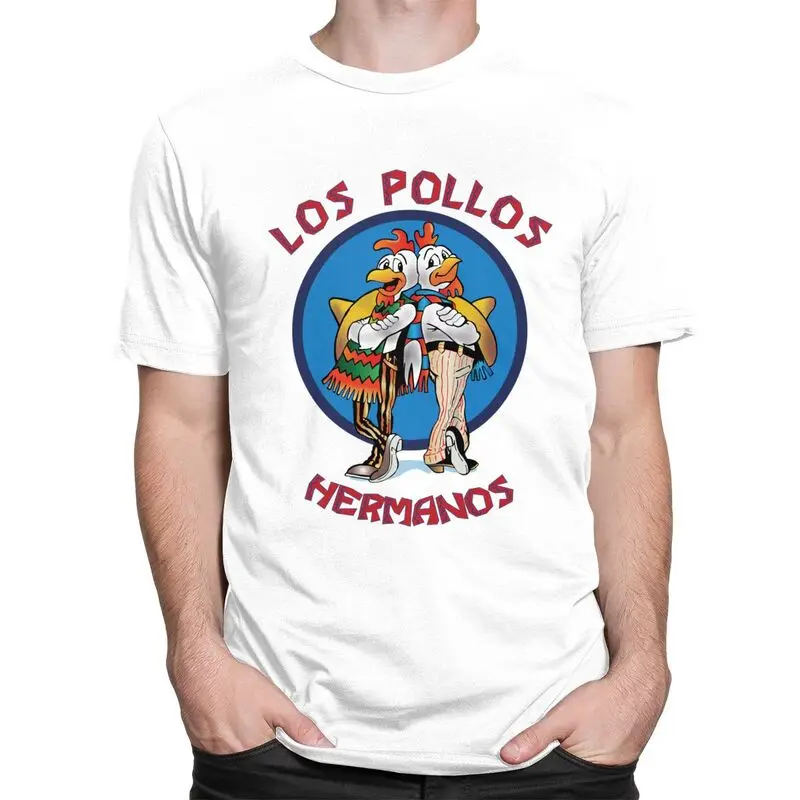 Custom Funny Los Pollos Hermanos T Shirt for Men Tshirt Tee Breaking Bad T-shirt Loose Fit