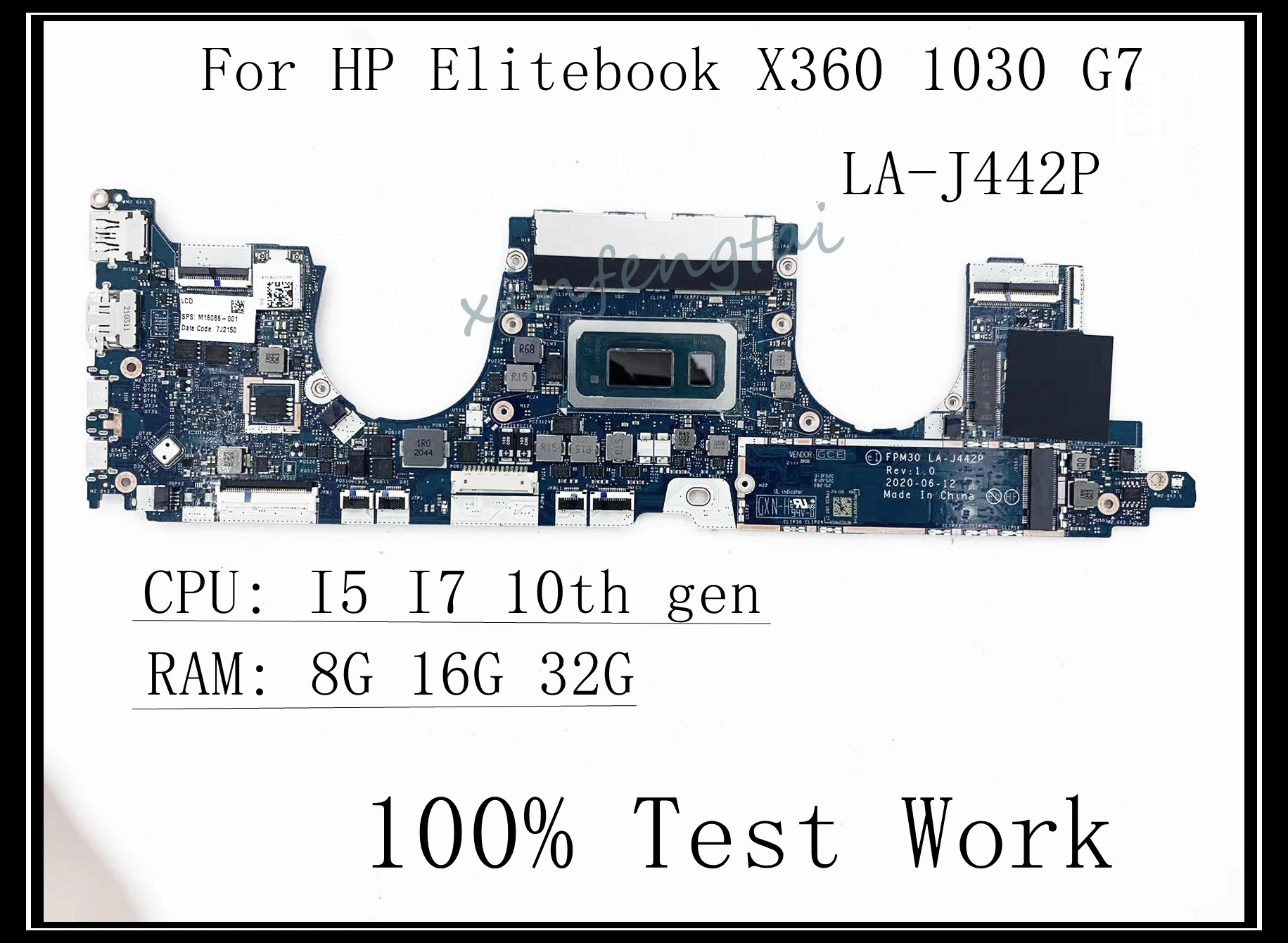 

LA-J442P для HP Elitebook X360 1030 G7, материнская плата для ноутбука, процессор i5 i7 10-го поколения, 8 ГБ/16 ГБ/32 ГБ ОЗУ, 100% тестовая работа
