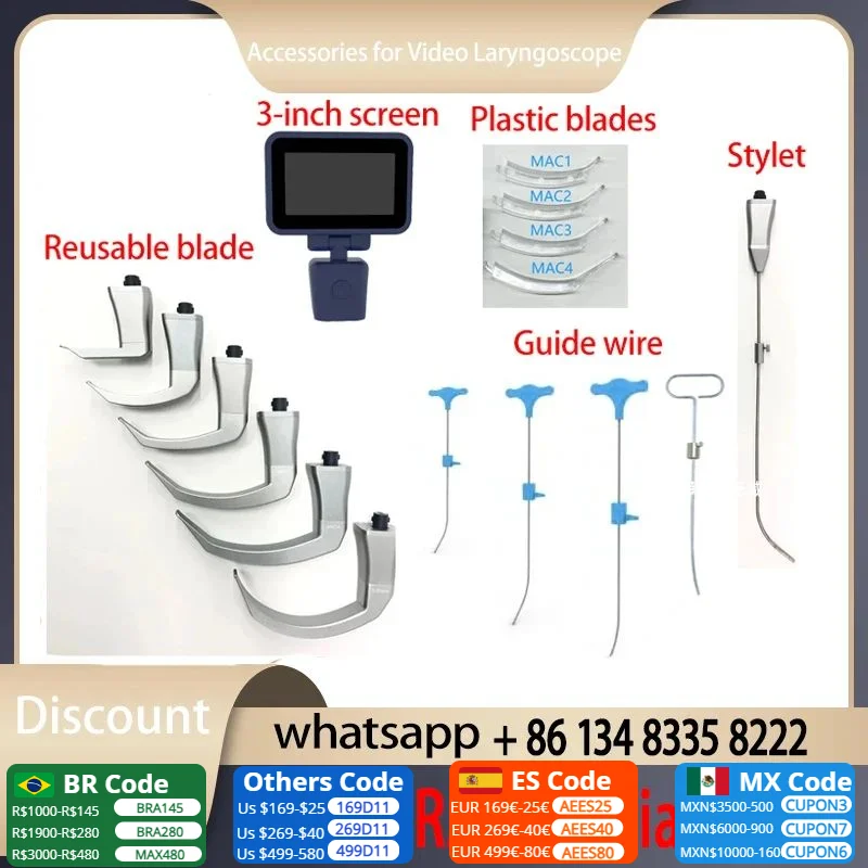 Video Laryngoscope Blade, Not include Screen, only Blade, for the customer who purchased screen from my store before