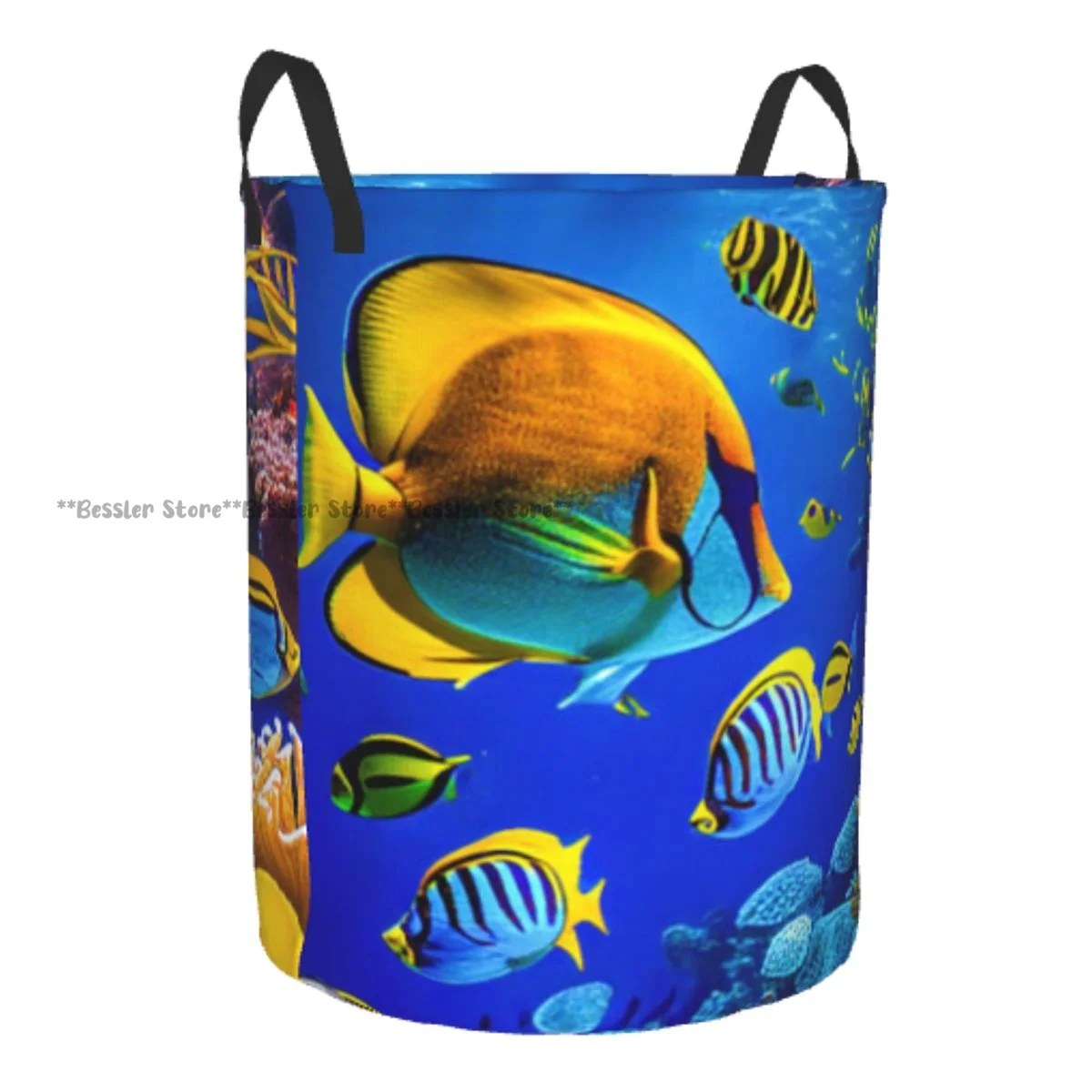 Dirty Laundry Basket Magnificent Underwater World In Tropical Ocean Folding Clothing Storage Bucket