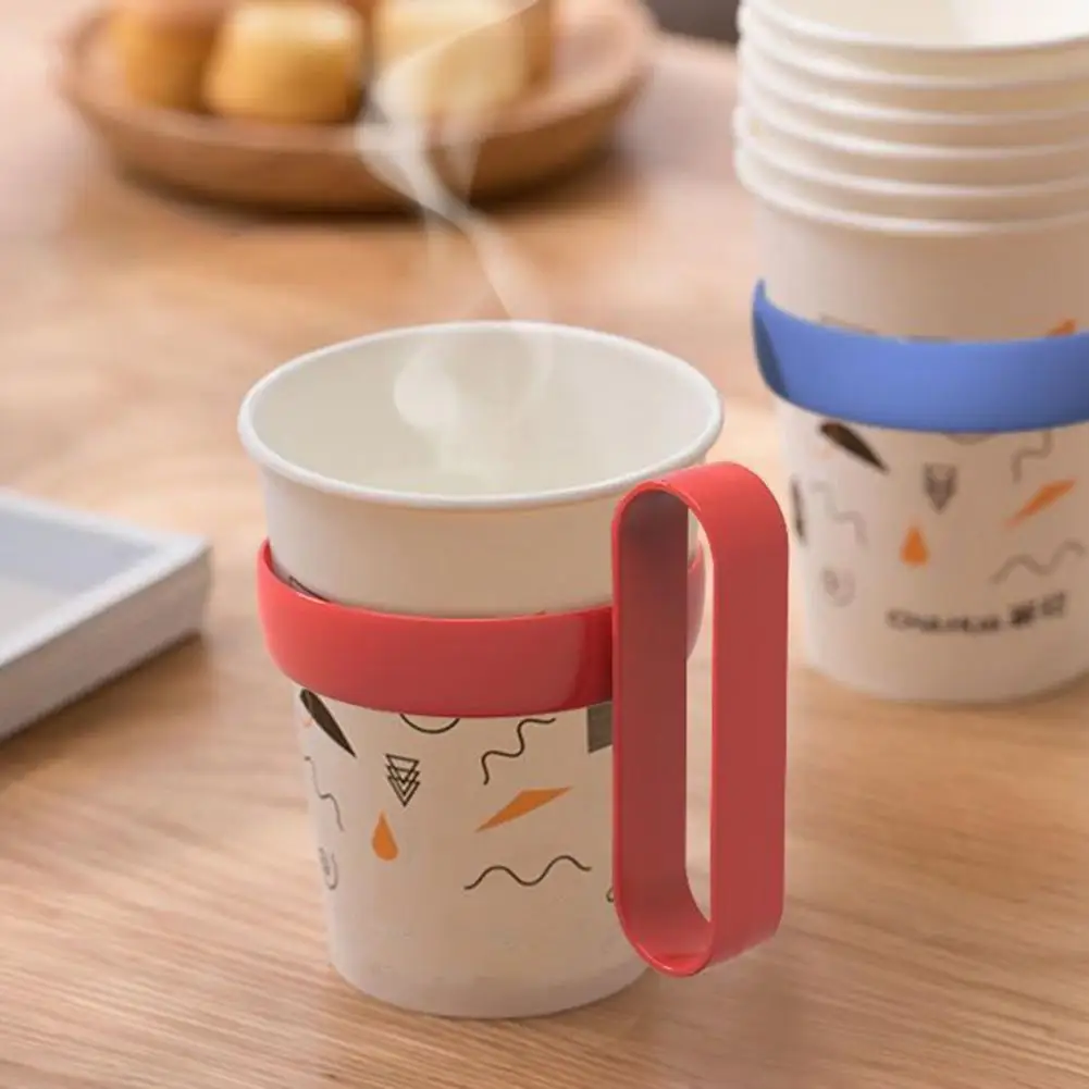 

Набор из 12 многоразовых термозащитных чехлов для стаканов с увеличенной ручкой и эластичной застежкой из полипропилена, держатели для горячих напитков