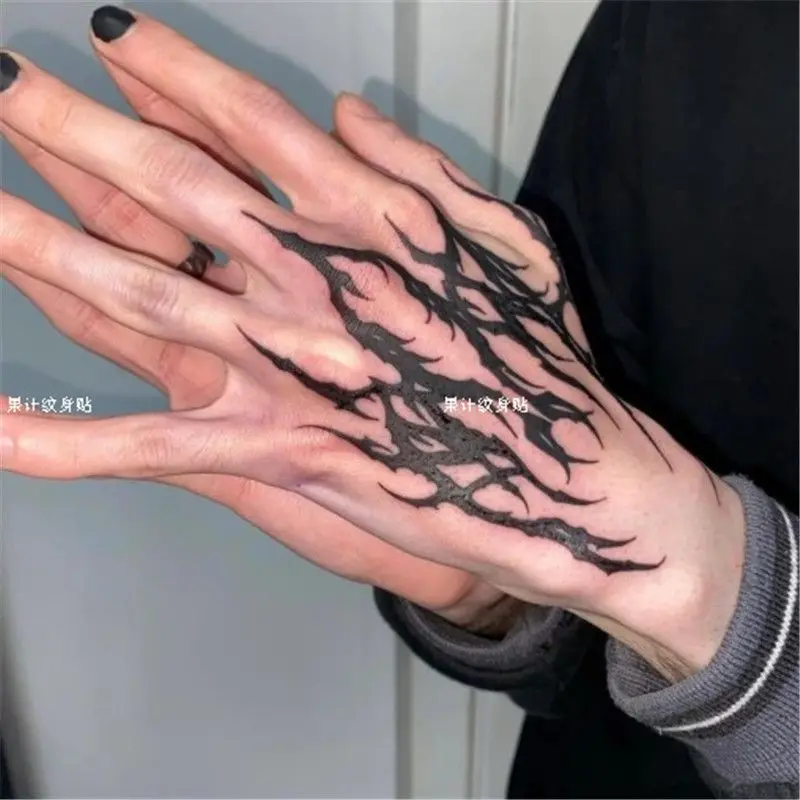 Pegatinas de Tatuaje temporal Punk para hombre, tatuajes falsos, parte posterior de la mano, productos baratos, tatuajes góticos duraderos, arte de Festival, Tatuaje de araña