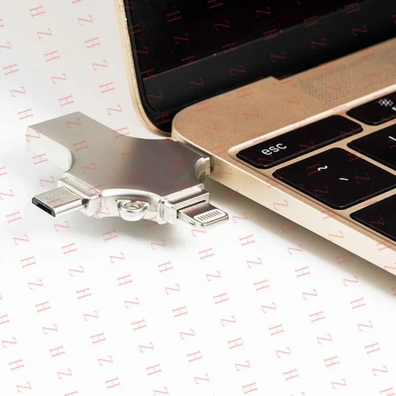 P+ 4IN1 USB Flash Drive 8GB Photo Memory Stick Type-c For i Phone Android PC Lot
