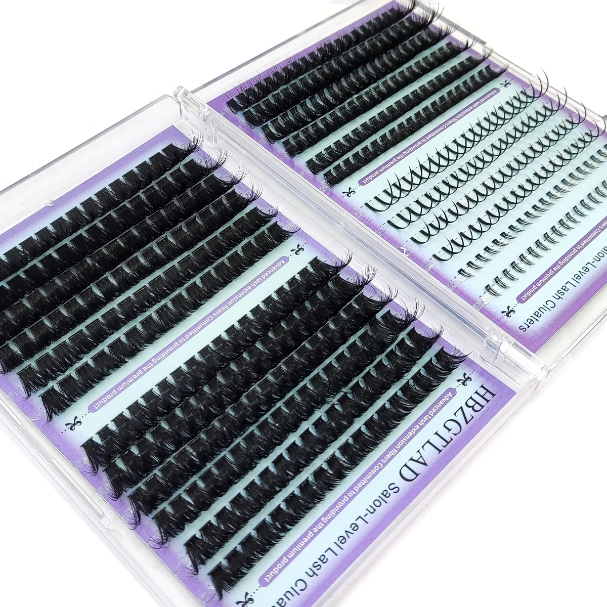 HBZGTLAD 60D-180D Volumen-Wimperncluster mit Spikes, Einzelwimpern-Cluster-Extensions, DIY Fairy/Manga-Stil – Detail 12