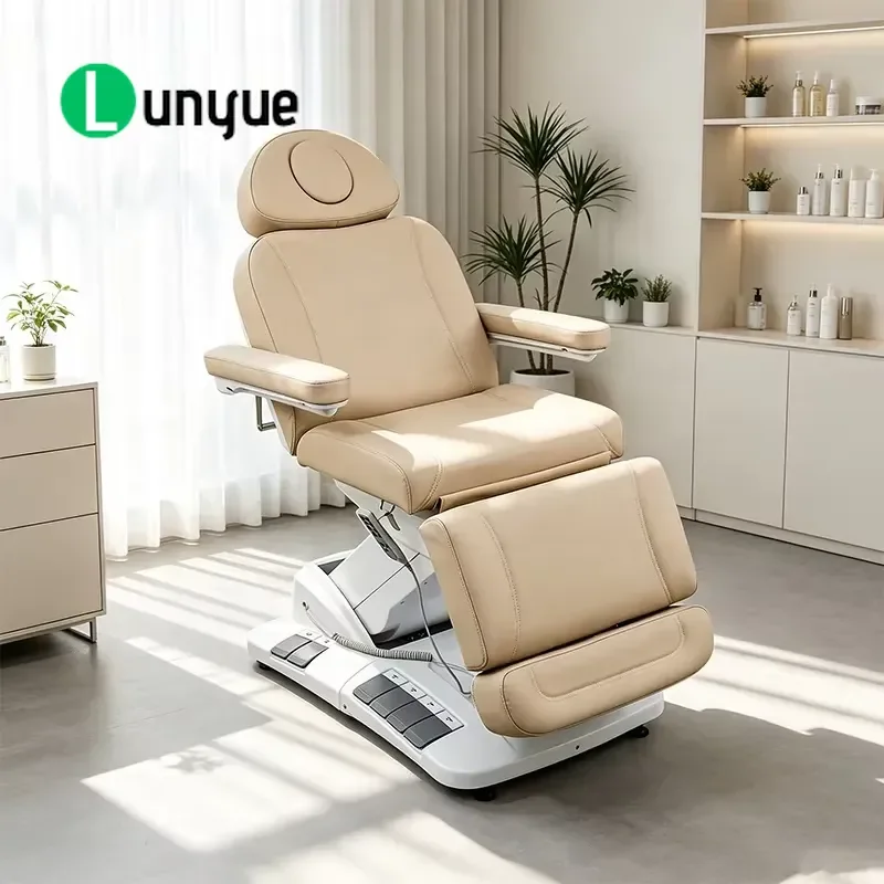 Ergonomic Massage Chair Facial Bed 3/4 Motor Foot Control Spa Beauty Furniture for Clinic Home Use Comfortable Durable