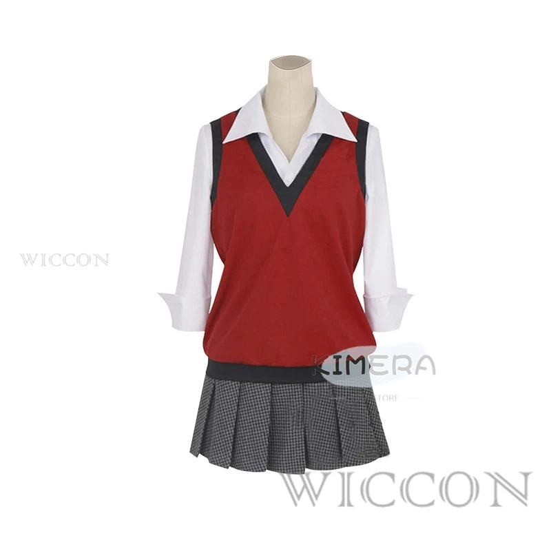 Midari Ikishima Cosplay Costume Japanese School Uniform Vest Skirt Women JK Uniform Wig view 6