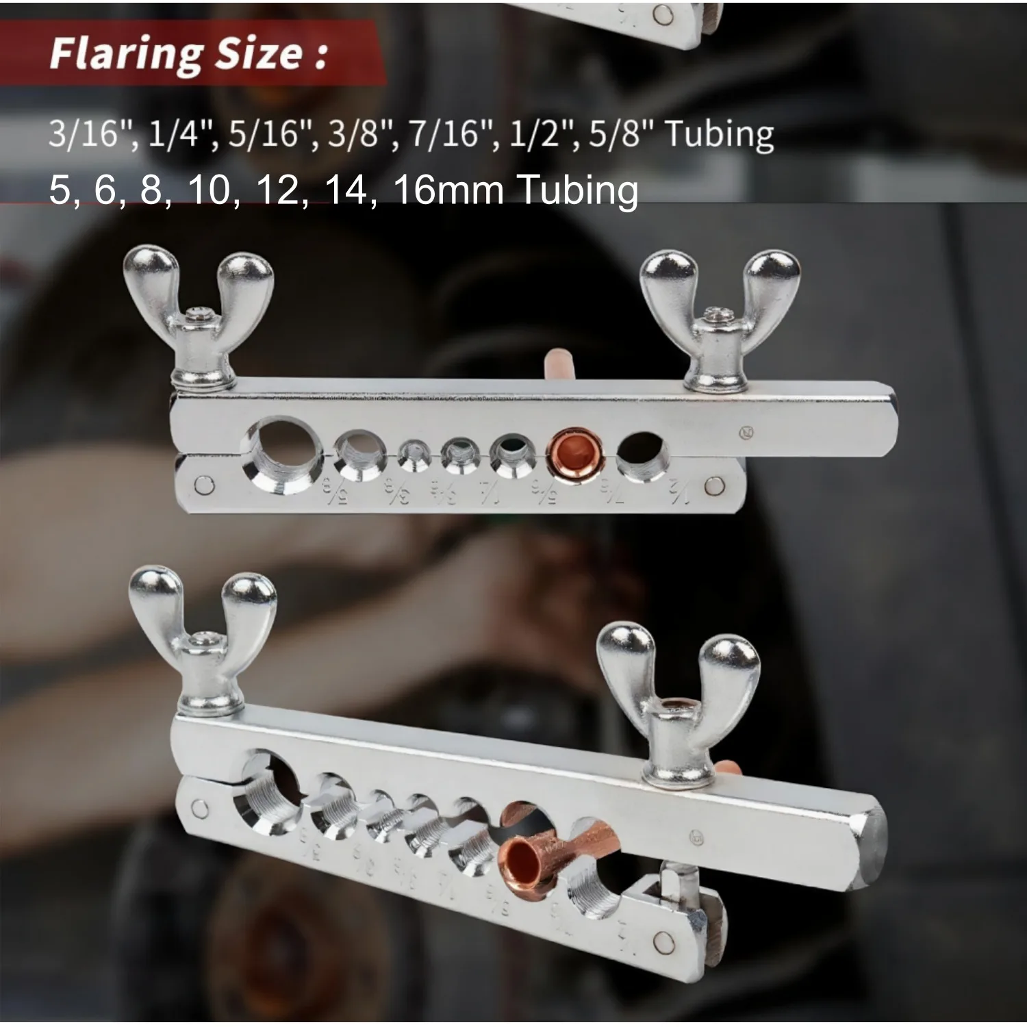 45 Degree Single Flaring Kit 7 Single Flare Dies 5-16mm for Copper Tubing Pipe Flaring Refrigeration HVAC Plumbing Work