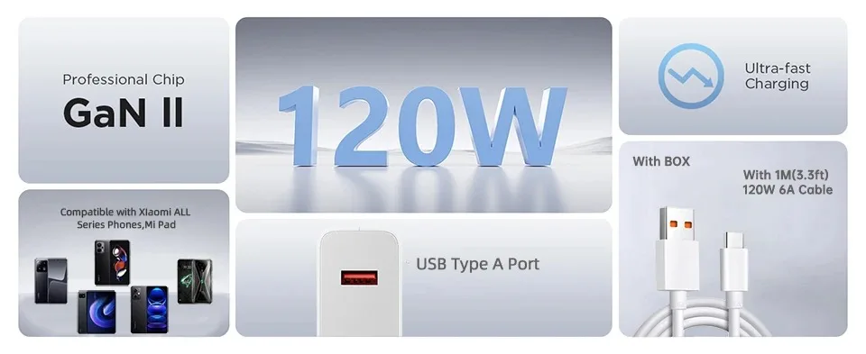 Xiaomi 120W EU US Original Super Turbo Charger For Xiaomi Adapter 1M USB Type C Cable Mi 17 15  14 POCO F7 X8 X7 Pro Redmi Note