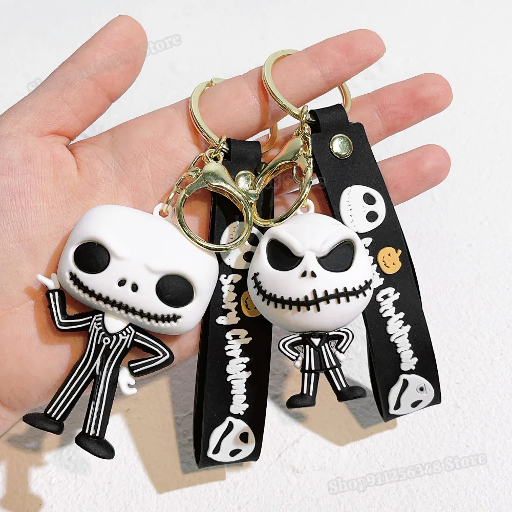 O pesadelo antes do natal jack skellington anime figura chaveiros disney dos desenhos animados pvc chaveiros 2025 novos chaveiros ornamento