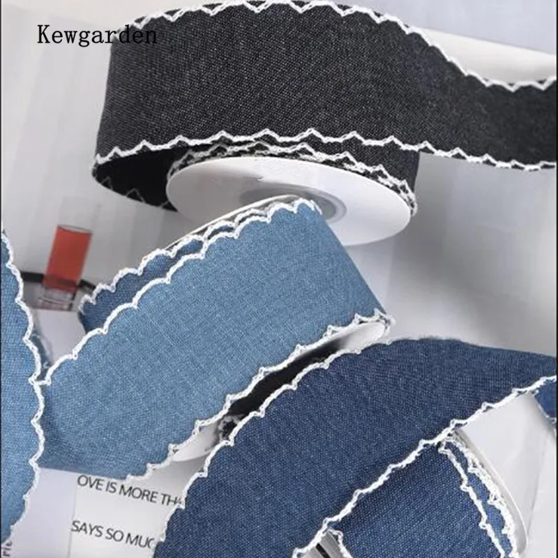 Kewgarden Wavy Edge Deinim Ribbons 1.5\