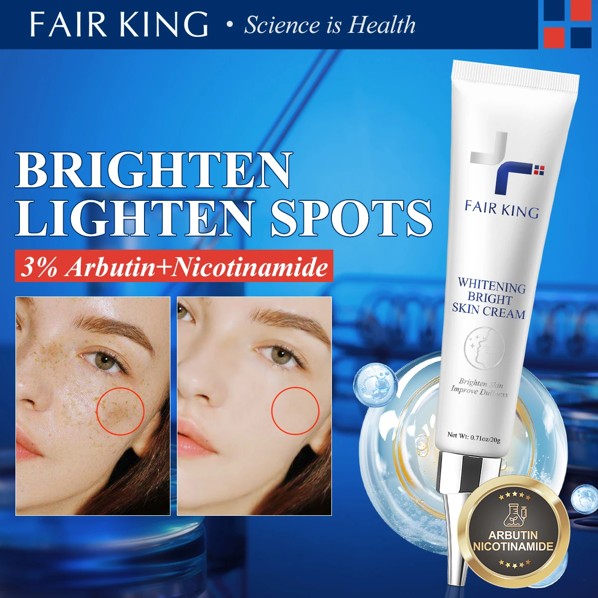 Dark Spot Corrector Skin Whitening Fade Cream Lightening Blemish Removal Serum Reduces Age Spots Freckles Face Cream 20g