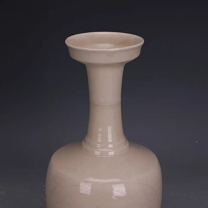 Handmade Carved Vase With A Dish-shaped Mouth Vase Unearthed from Ding Kiln in the Song Dynasty Antique Porcelain Collection