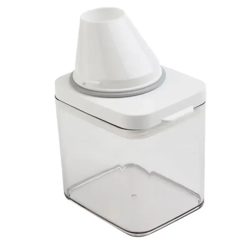 

New Airtight Laundry Detergent Dispenser With Measuring Cup Plastic Transparent Powder Liquid Container With Lids Jar-AC17