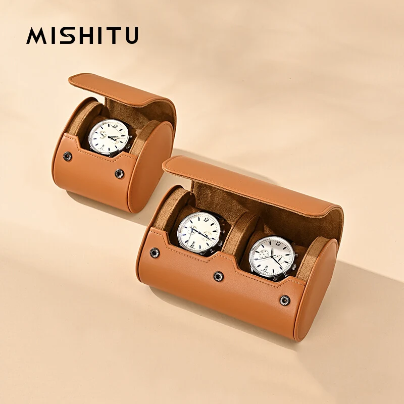 

MISHITU Watch Bag 1 2 3 slots Luxury PU Leather Watchs Roll Wrist Watch Storage Box Travel Jewelry Watch Case Gift Watch Pouch