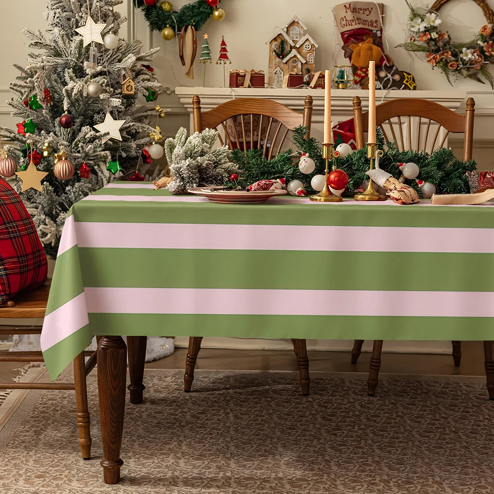 Pink Green Checkerboard Table Cloth Waterproof Tablecloth Spill Proof Table Cloth, Wipe Clean Table Cloth for Dining Camping