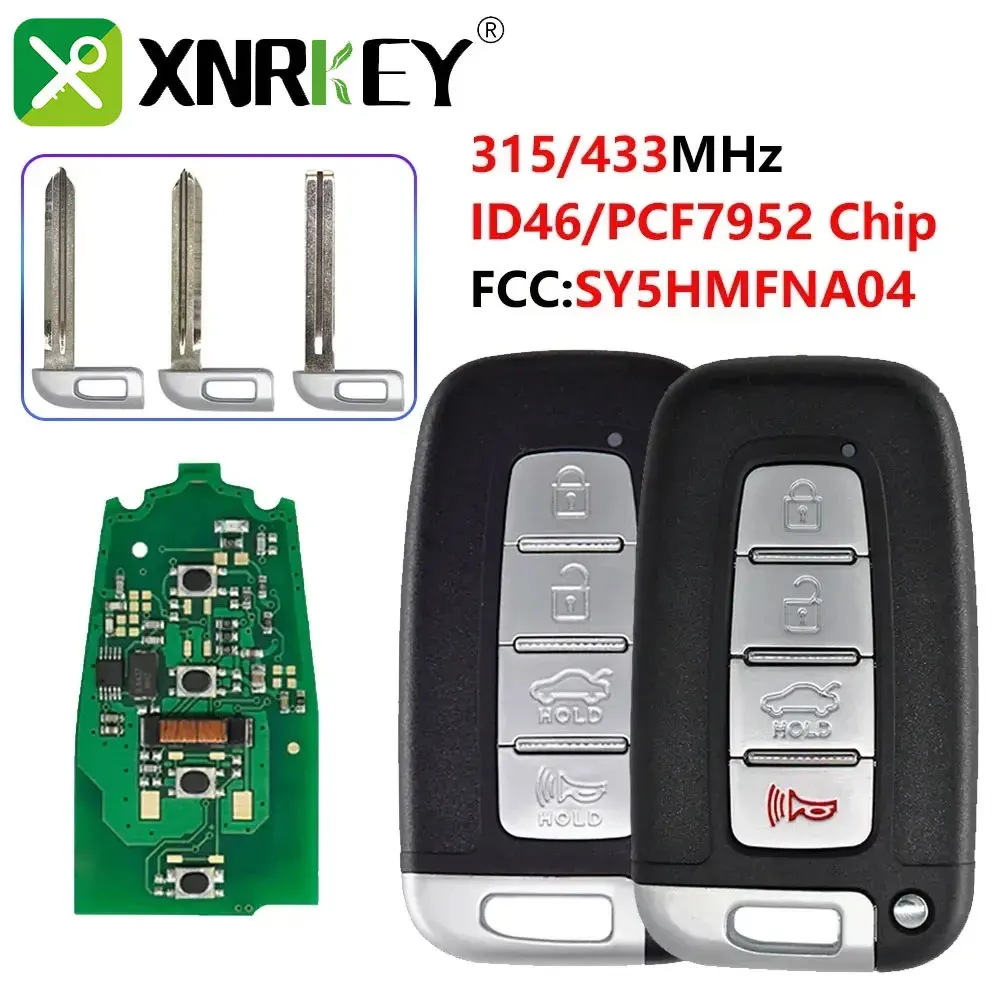 

XNRKEY 4Button Remote Car Key 315/433Mhz For Hyundai I30 IX35 Sonata Genesis Equus for Kia K2 K5 Rio Soul Borrego Sorento Optima