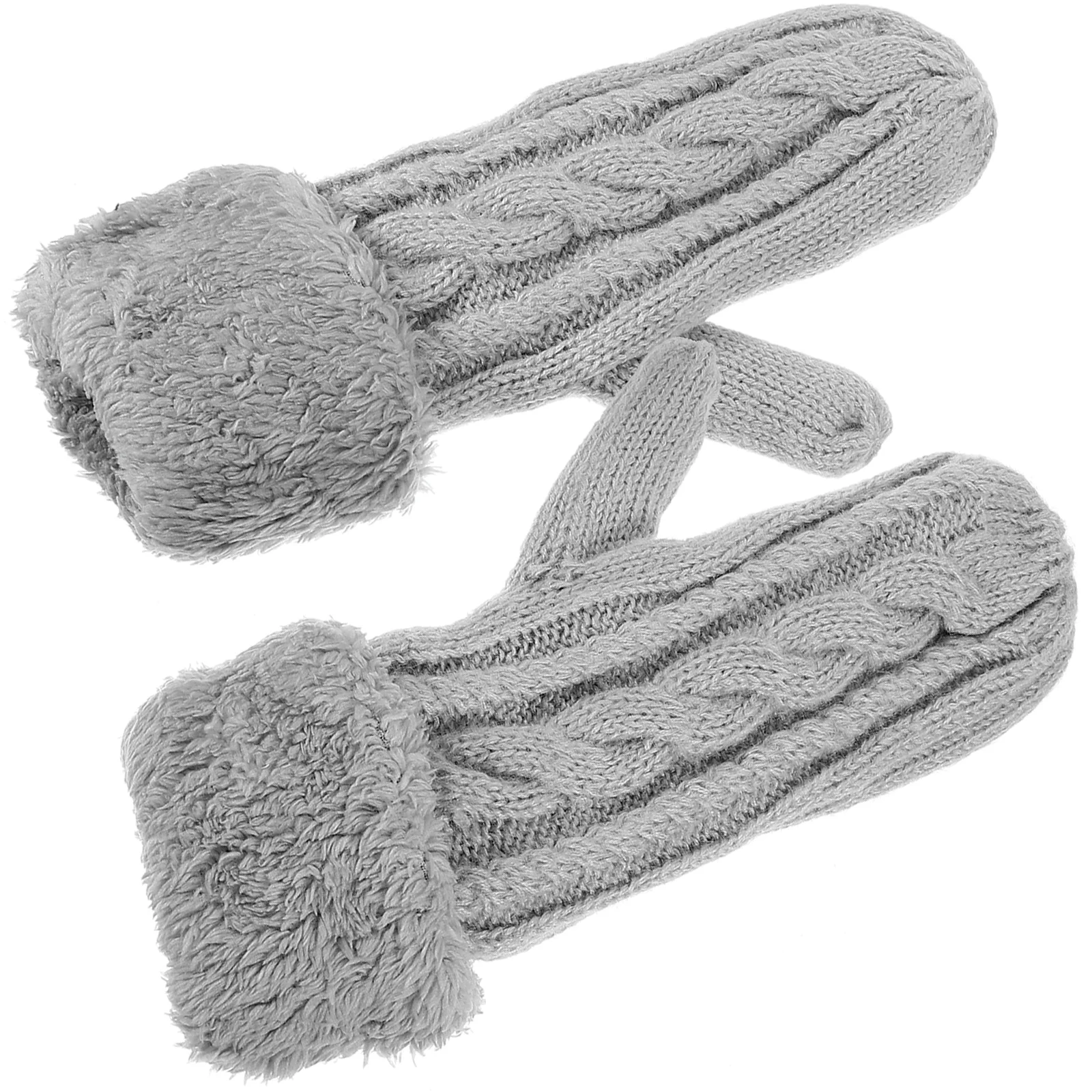 

Winter Warm Black Adult Size Knit Mittens Thickened Outdoor Gloves Gloves Adult Winter Travel Warm Lining Acrylic Durable