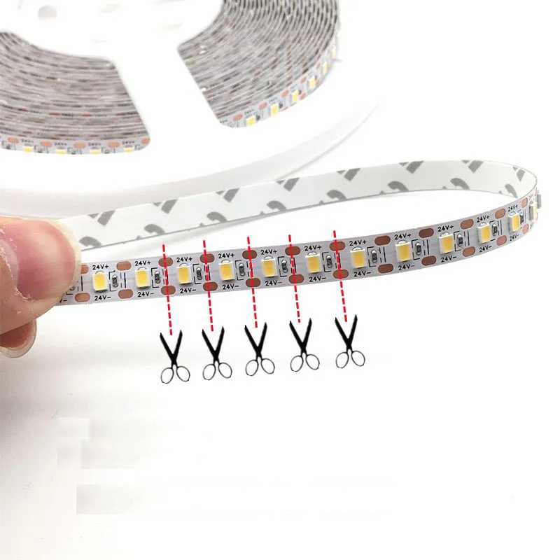 10m12v 24V LED Strip 5mm 8mm 2835 120 LEDS/m One LED One Cut 3000k 4000k 4500k 6000k Cabinet Shop Wall Linear Flexible Tape RA90