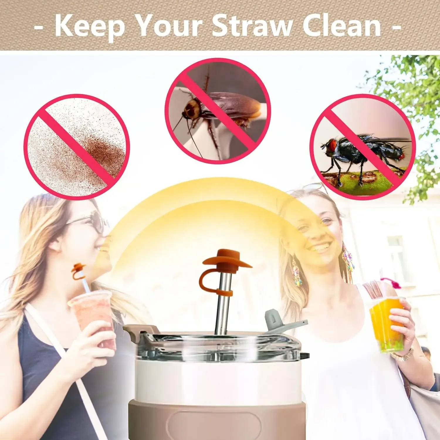 1-160PCS Silicone Cowboy Hat Straw Cap Cute Hat Shape Straw Topper Reusable Straw Tip Protector Cap Mug Accessory Gift Straw Cap