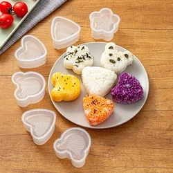 4PCS Sushi Mold Box Transparent Triangular Sushi Maker Mold Onigiri Rice Ball Food Press Sushi Kit Kitchen Bento Accessorie