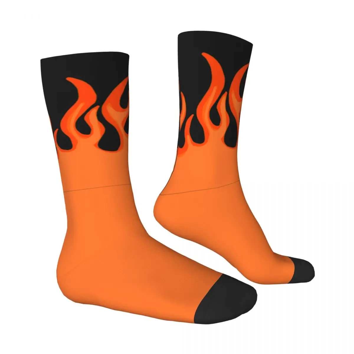 Fire Flame Socks Harajuku Desgin Elegant Stockings Autumn Anti Skid Unisex Socks Warm Soft Custom Running Sports Socks