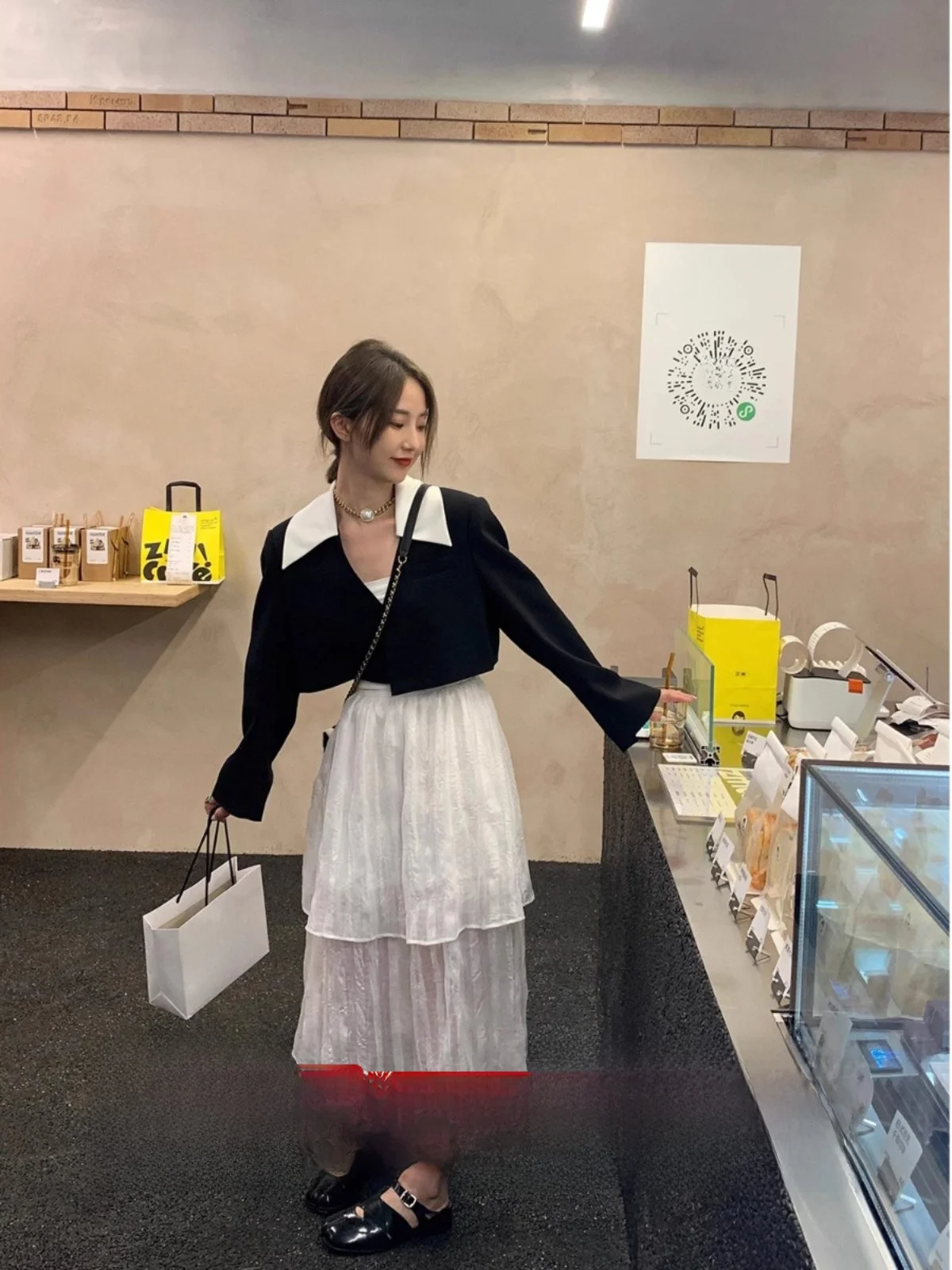 

Spring New Arrival MLS 2025 ort Svel Splicing Collar Slim Fit ort Coat for Women Commute Sle Polyester Fiber