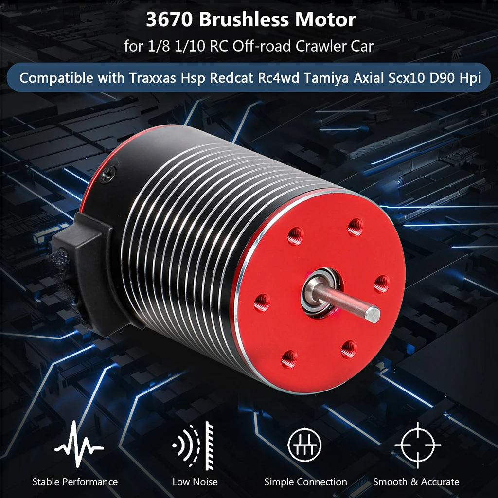 3670 series Waterproof Brushless Motor for Axial Traxxas TRX4 Trucks Tanks 1/8 1/10 2S 3S RC Car Racing Off-Road Crawler Boat - Image 5