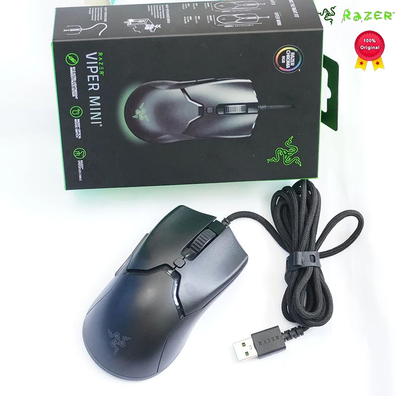 Razer, REGALO DE AÑO NUEVO, Ratón para Juegos con Cable Thunder Snake Viper Mini para Computadora, Esports, con Luz RGB, Ratón Pequeño para Mano, para Laptop