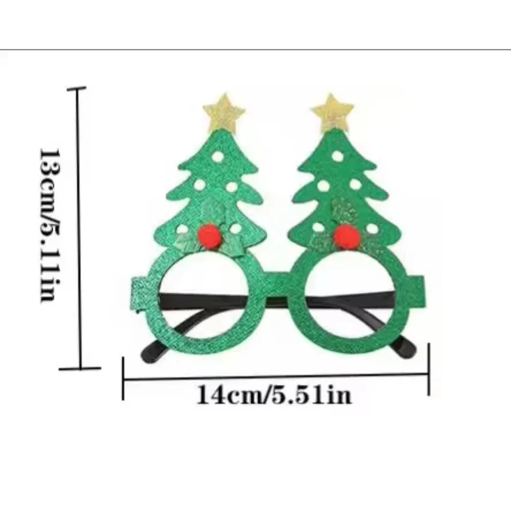 PESENAR Weihnachtsbrille, linsenlos, lustig, angenehm zu tragen, Cartoon-Feiertag, mit leichtem Geweih-Buchstaben-Brillenrahmen