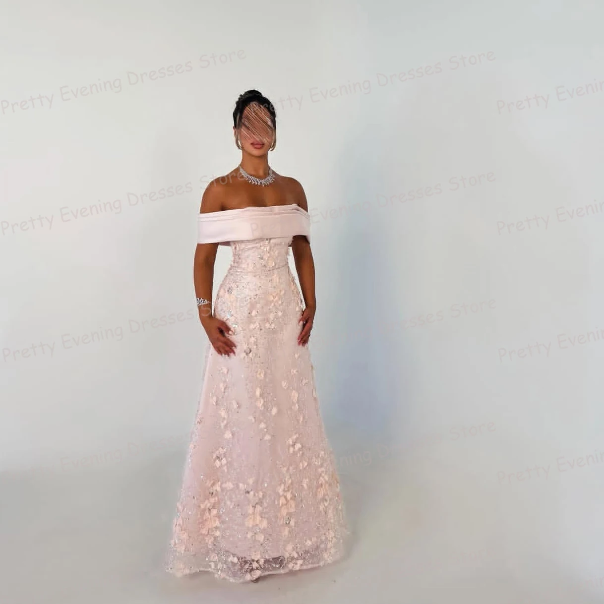 

Simple Sexy Evening Dresses Mermaid Appliques Woman's Off Shoulder Sleeveless 2025 Prom Gowns Party Vestidos De Noche Customized