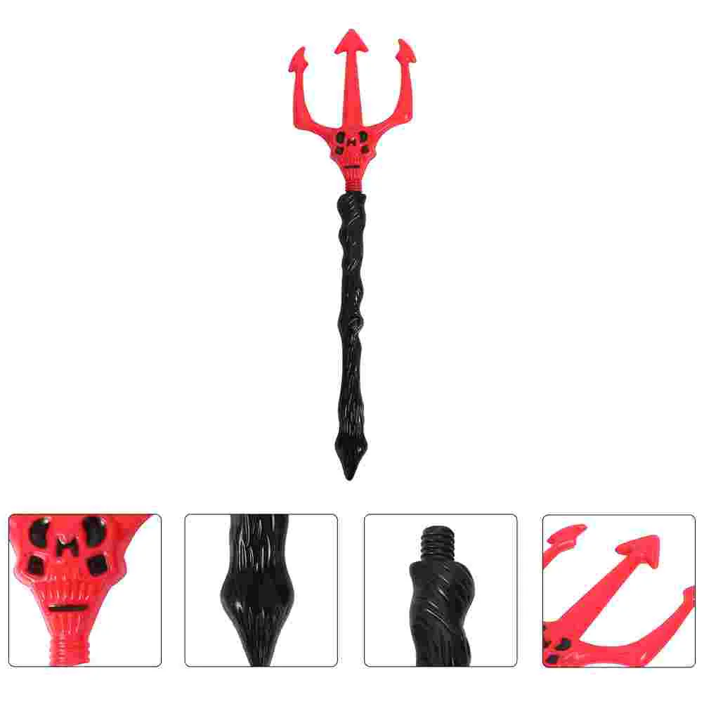 2 Pcs Threaded Rod Ghost Trident Simulation Fake Forks Plastic Prop Halloween Costume Toy Performance Child