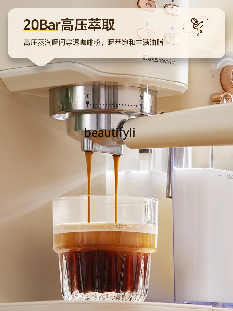 Italian Semi-Automatic Coffee Machine Household Automatic Frothed Milk Fancy Coffee Machine Grinding Integrated