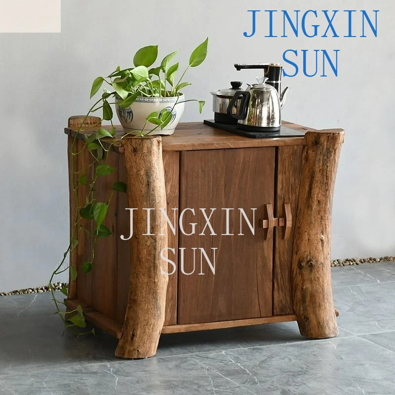 Customizable homestay tea cabinet, all solid wood dining side cabinet, integrated cabinet for boiling water and making tea