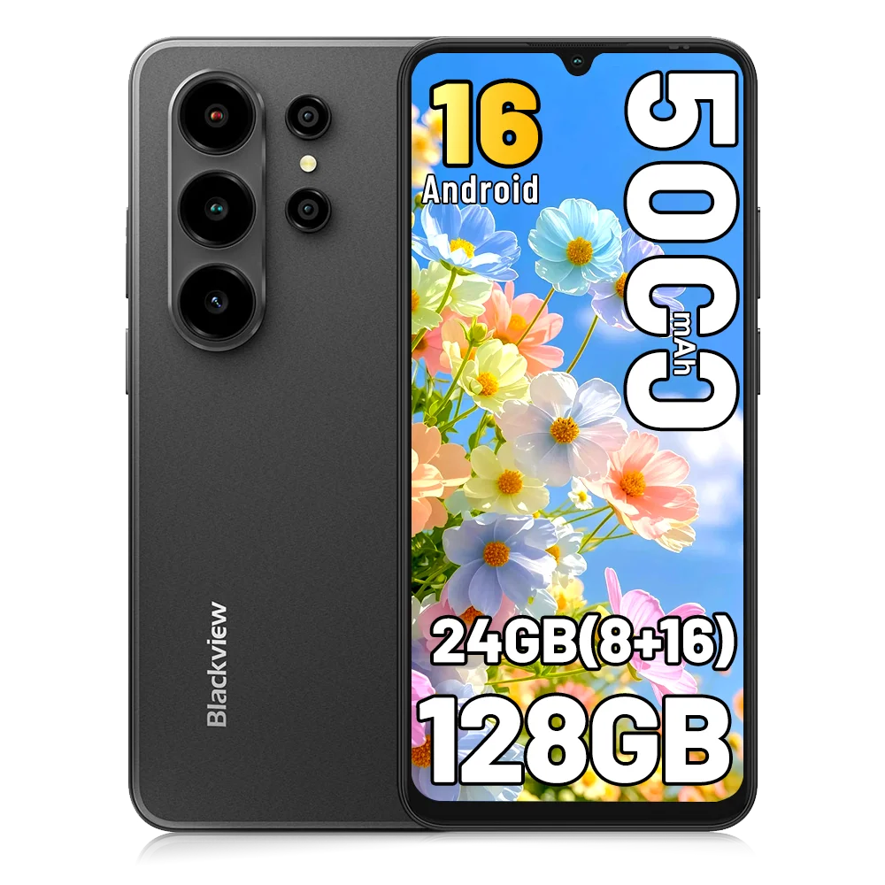 Smartphone BLACKVIEW WAVE 10 24 Go (8+16) + 128 Go 120 Hz Android 16 5000 mAh 6,88'' HD+ IPS Double SIM 32 MP + 13 MP Téléphone portable 1080P