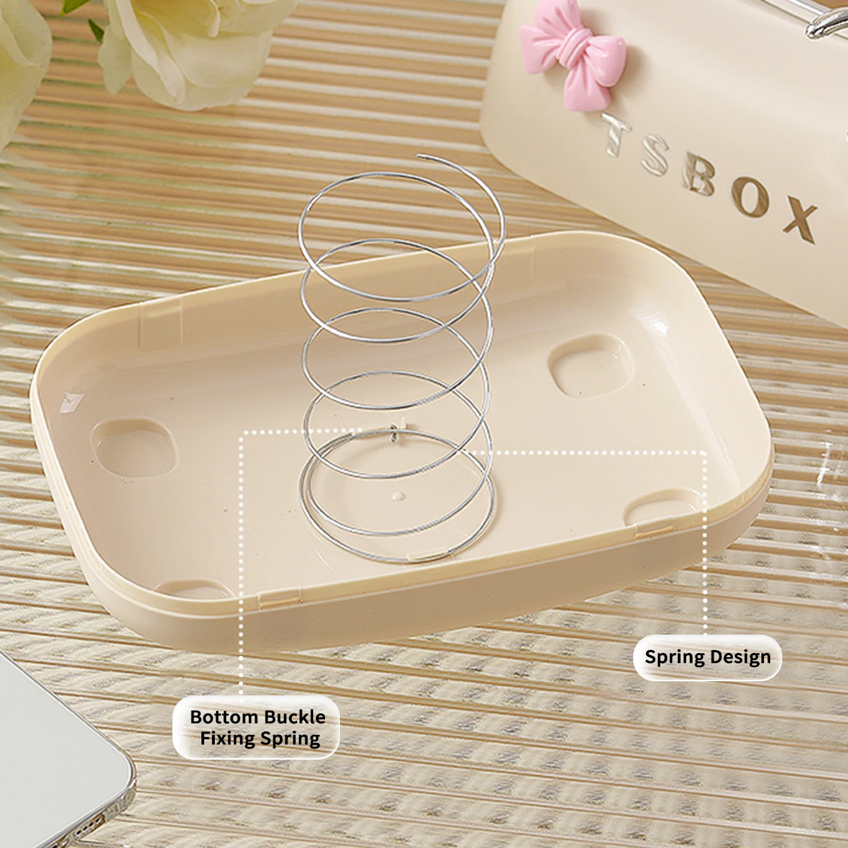 WORTHBUY Cartoon Plastic Tissue Box Napkin Holder With Spring Home Tissue Case Paper Towel Storage Box Kitchen Napkin Container