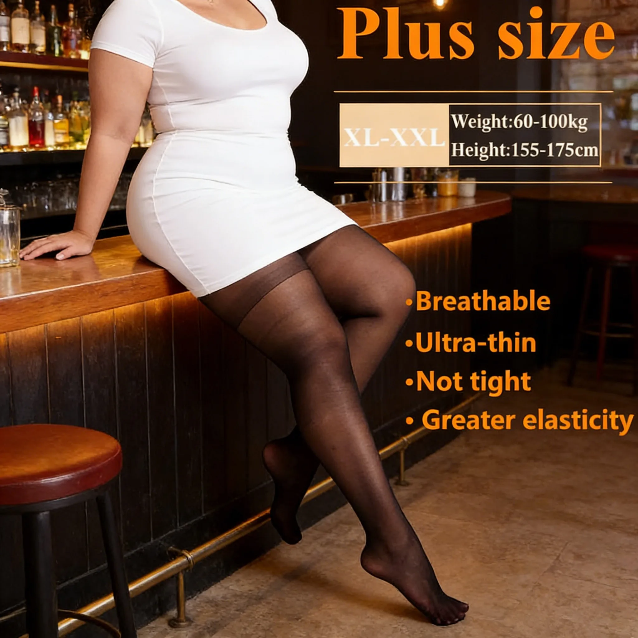 

3XXXL Oversize Women High Waist Tights plus size Stretchy Comfortable Thin Breathable Pantyhose Summer