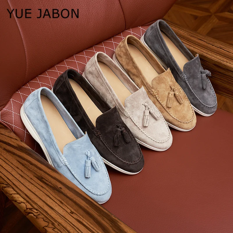 

Мужские лоферы из коровьей замши без шнуровки с кисточками и мягкими мужскими лоферами из натуральной кожи для деловых повседневных лоферов из мягкой кожи