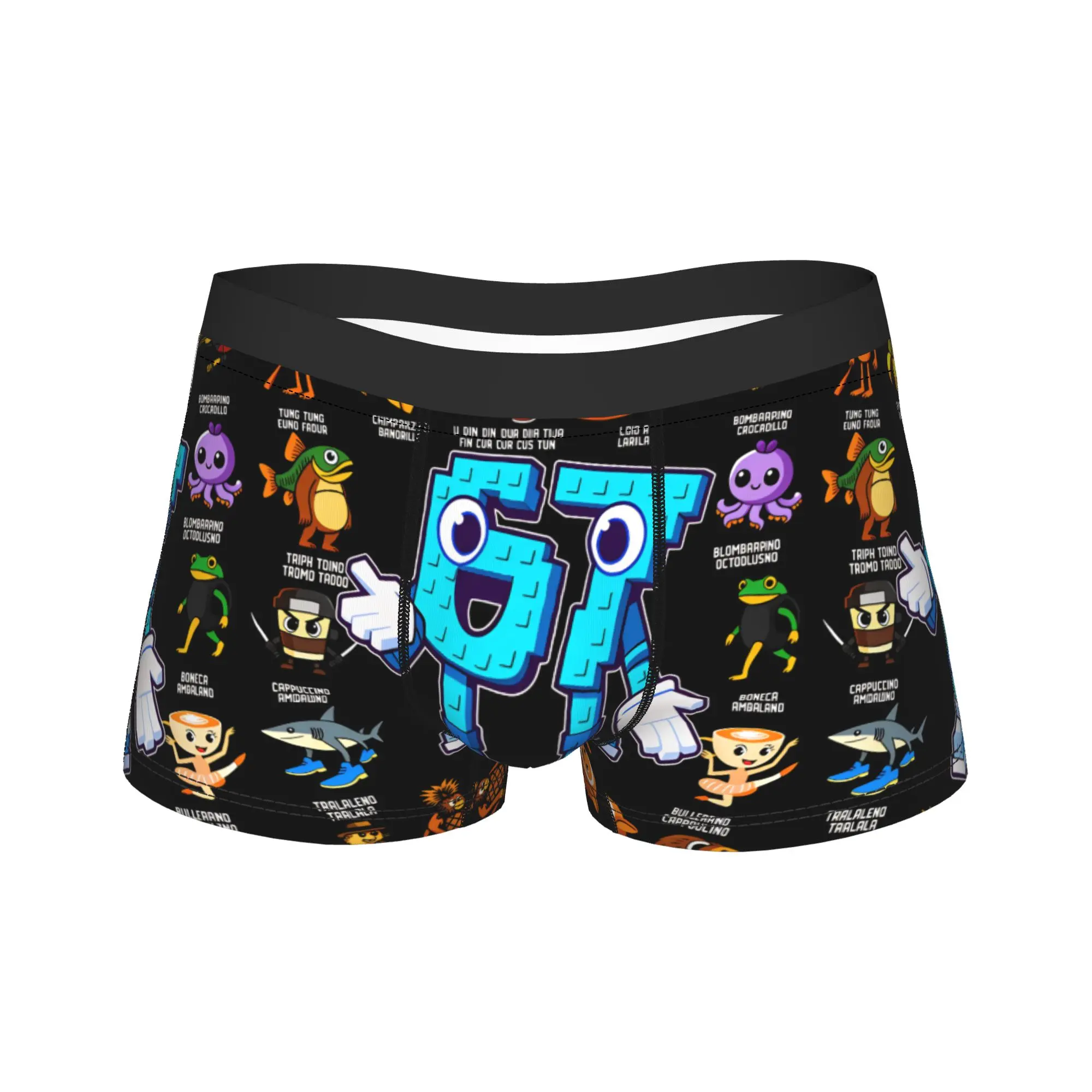 Italian Brainrot 67 Underwear  Custom Boxershorts Quality Males Panties Novelty Boxer Brief Birthday Gift