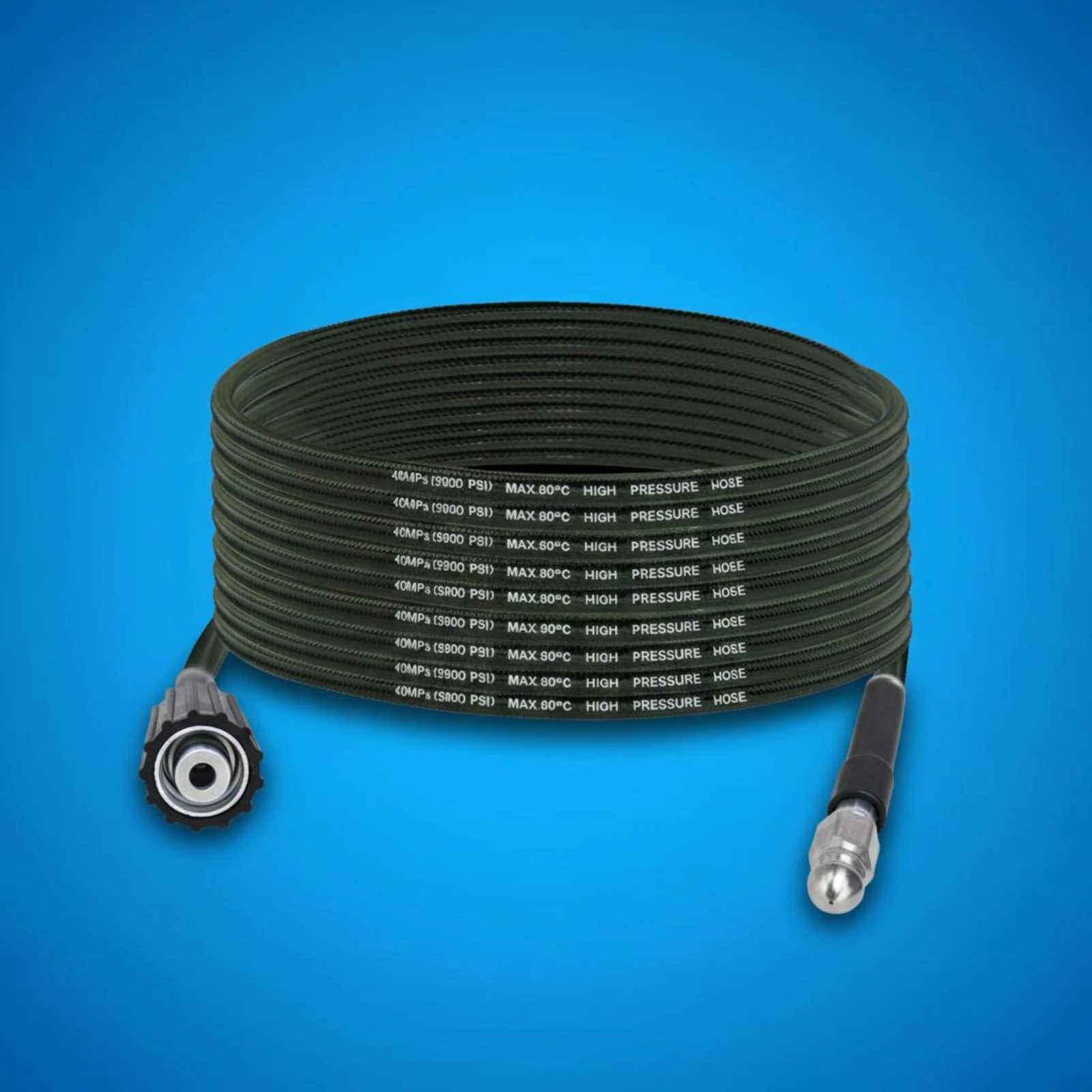 High Pressure Drain Hose Wear Resistant Pipe Cleaning Hose High-Pressure Nozzle Quick Connect Home Repair Tool Stainless Steel