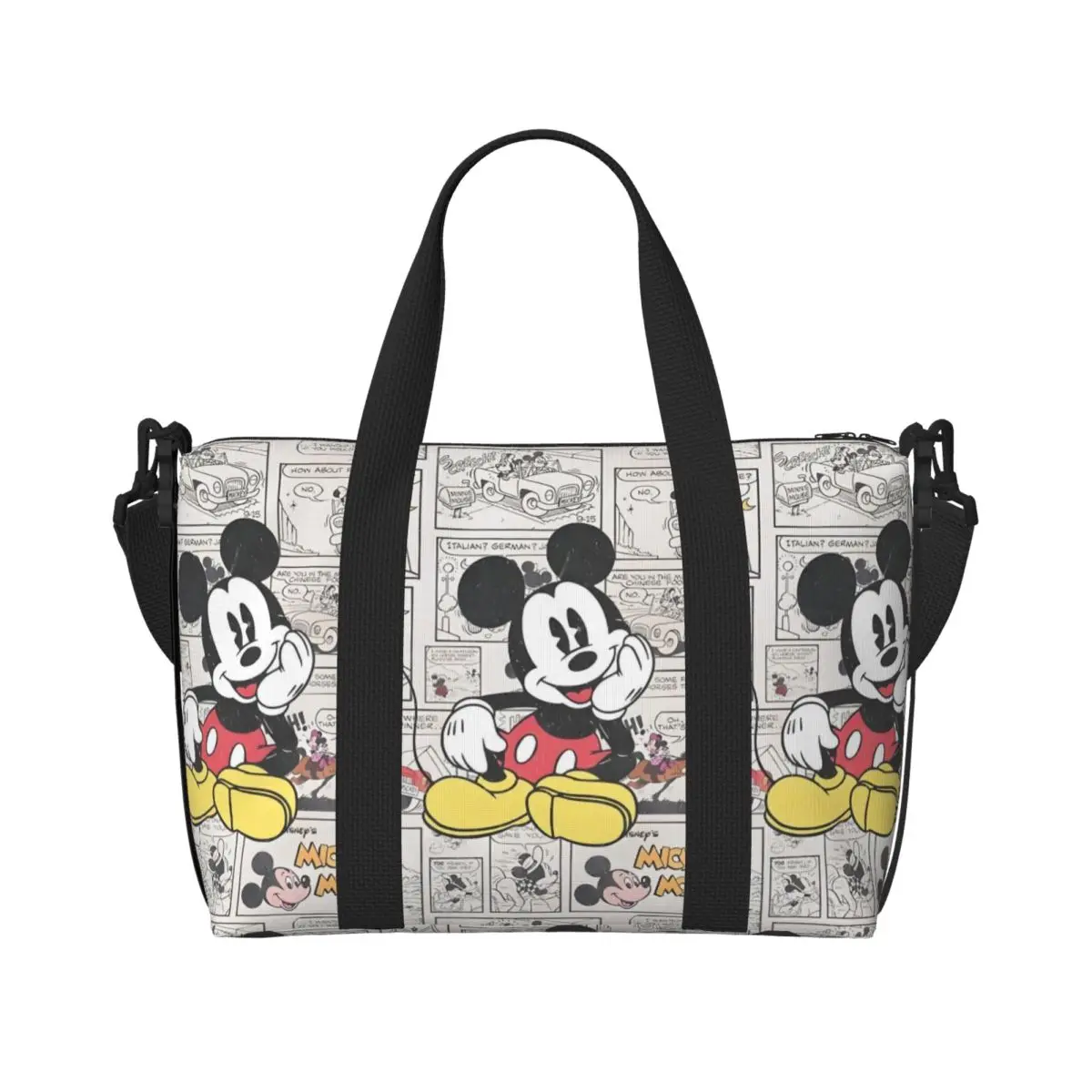 

Custom Mickey Mouse Tote Bag Women Large Capacity Creative Design Gym Beach Shoulder Travel Bag