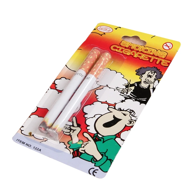 Juguete de cigarrillo falso para niños y adultos, accesorios delicados, truco de cigarrillo realista, papel hecho para aliviar el estrés, 2 piezas