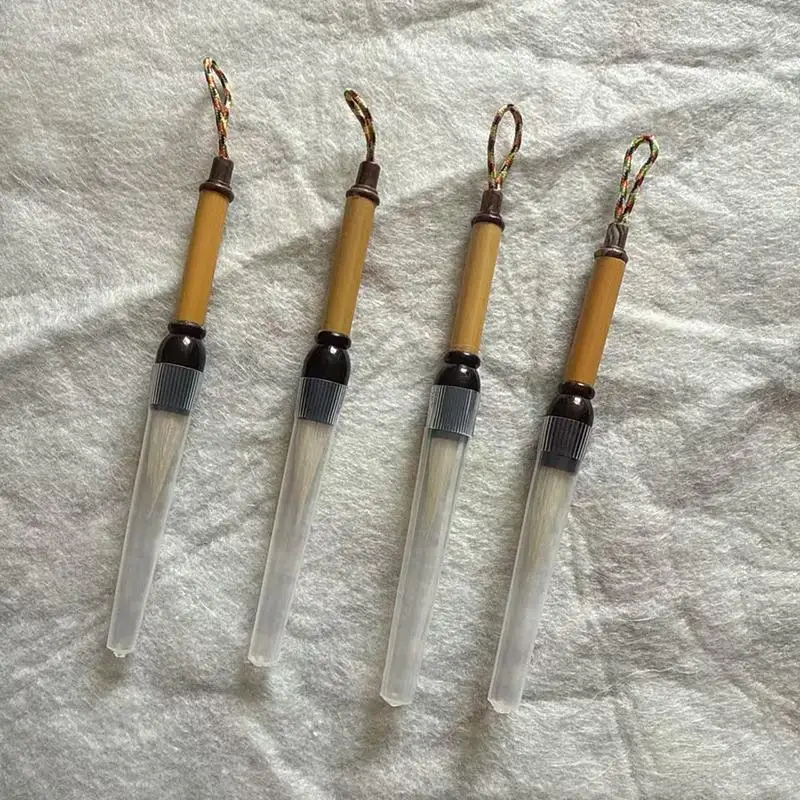 Mini Portable Chinese Calligraphy Brush 9cm Pocket Bamboo Handle for Beginner Travel Daily Writing Practice